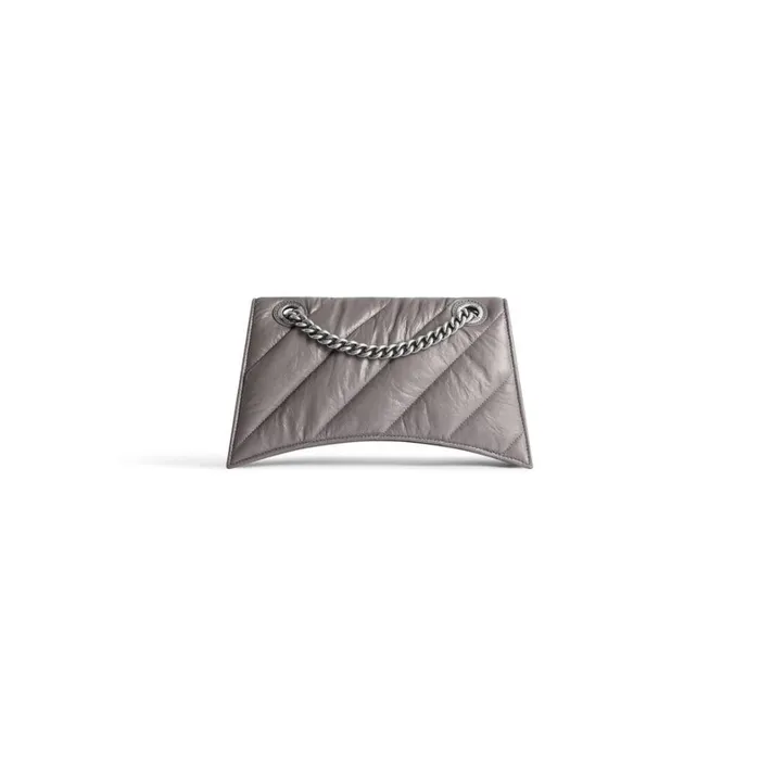 Women Shoulder Bags Balenciaga Crush Small Chain Bag Quilted In Dark Grey