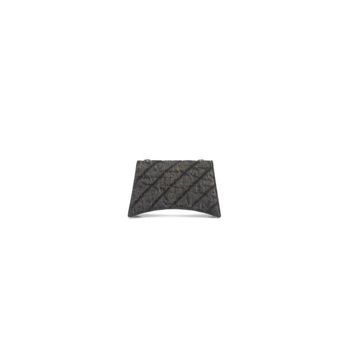 Women Shoulder Bags Balenciaga Crush Xs Chain Bag Quilted Denim In Black