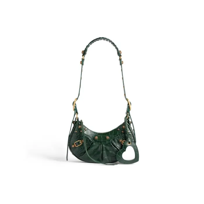 Women Shoulder Bags Balenciaga Le Cagole Xs Shoulder Bag Crocodile Embossed In Green Women Shoulder Bags Balenciaga Le Cagole Xs Shoulder Bag Crocodile Embossed In Green
