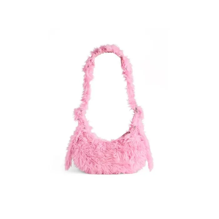 Women Shoulder Bags Balenciaga Le Cagole Xs Shoulder Bag Fake Fur In Pink