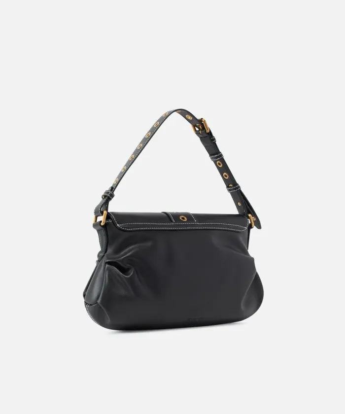 Women Shoulder Bags Pinko Jolene Shoulder Bag With Heart Buckle Blackantique Gold Women Shoulder Bags Pinko Jolene Shoulder Bag With Heart Buckle Blackantique Gold