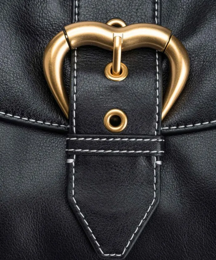 Women Shoulder Bags Pinko Jolene Shoulder Bag With Heart Buckle Blackantique Gold Women Shoulder Bags Pinko Jolene Shoulder Bag With Heart Buckle Blackantique Gold