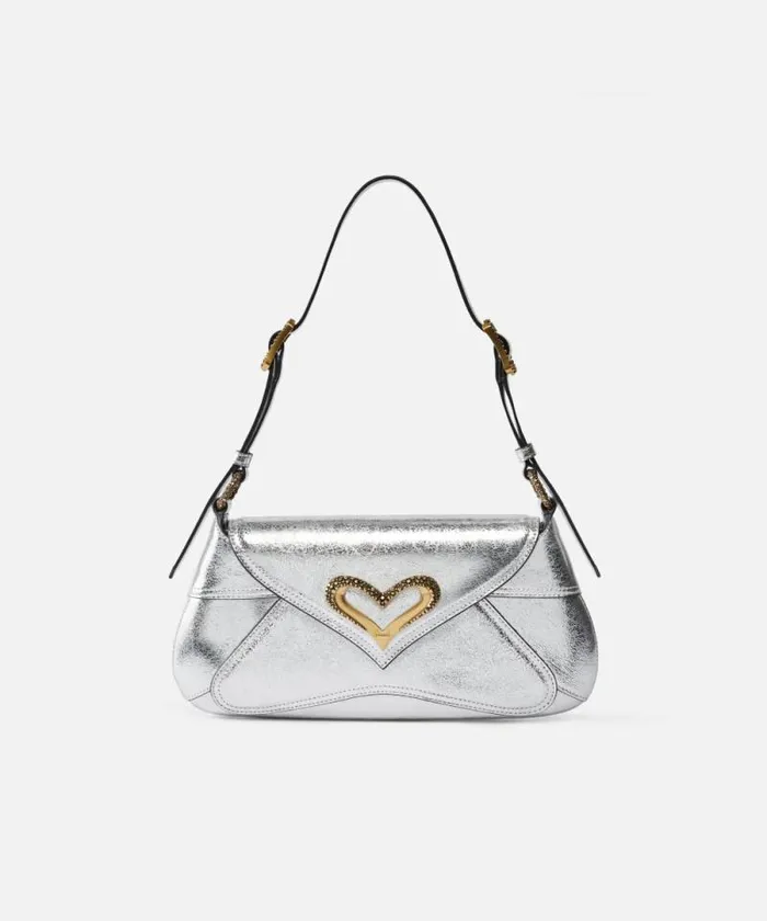 Women Shoulder Bags Pinko Laminated Leather 520 Shoulder Bag Silverantique Gold Women Shoulder Bags Pinko Laminated Leather 520 Shoulder Bag Silverantique Gold