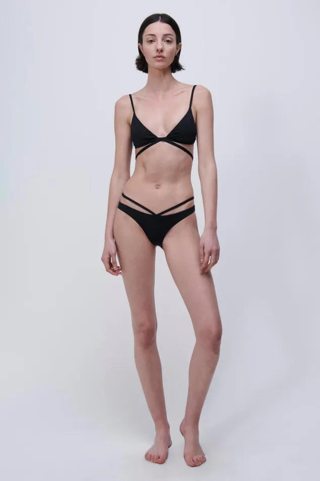 Women Signature Emmalynn Bikini Bottom Black Jonathan Simkhai Swimwear