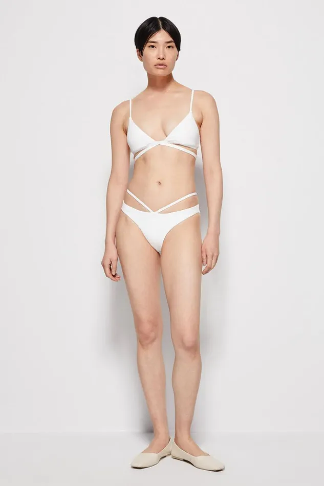 Women Signature Emmalynn Bikini Bottom White Jonathan Simkhai Swimwear
