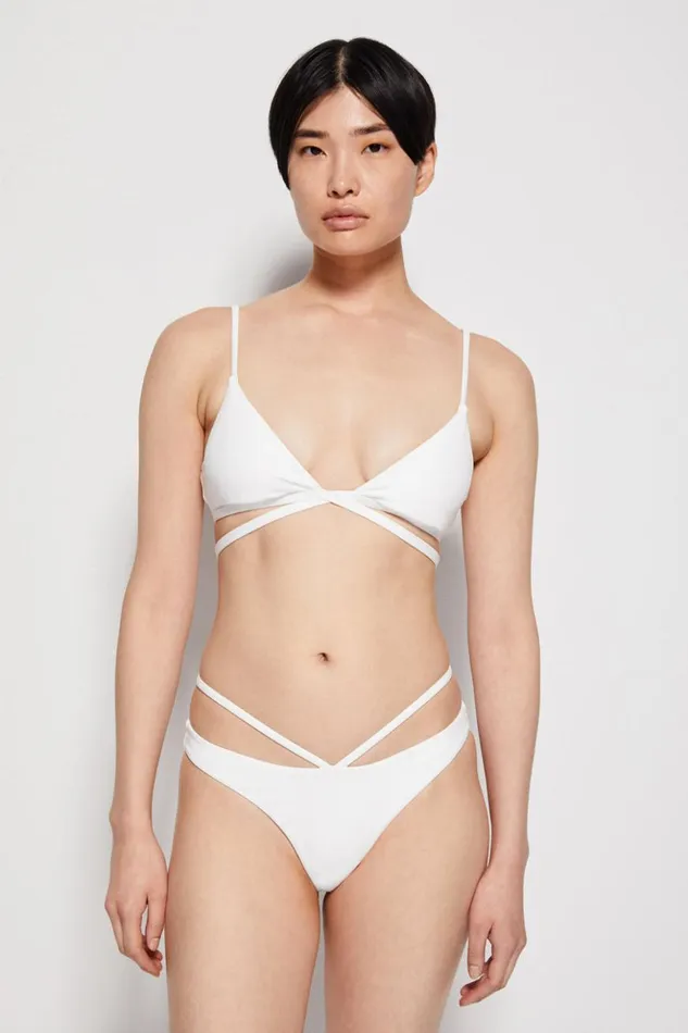 Women Signature Emmalynn Bikini Bottom White Jonathan Simkhai Swimwear