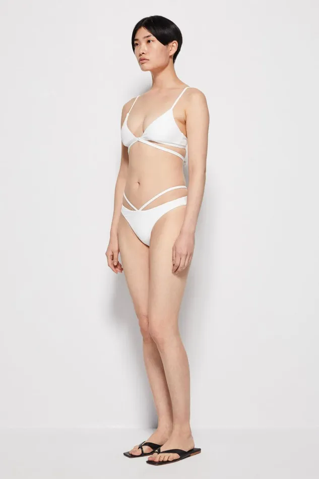 Women Signature Emmalynn Bikini Bottom White Jonathan Simkhai Swimwear