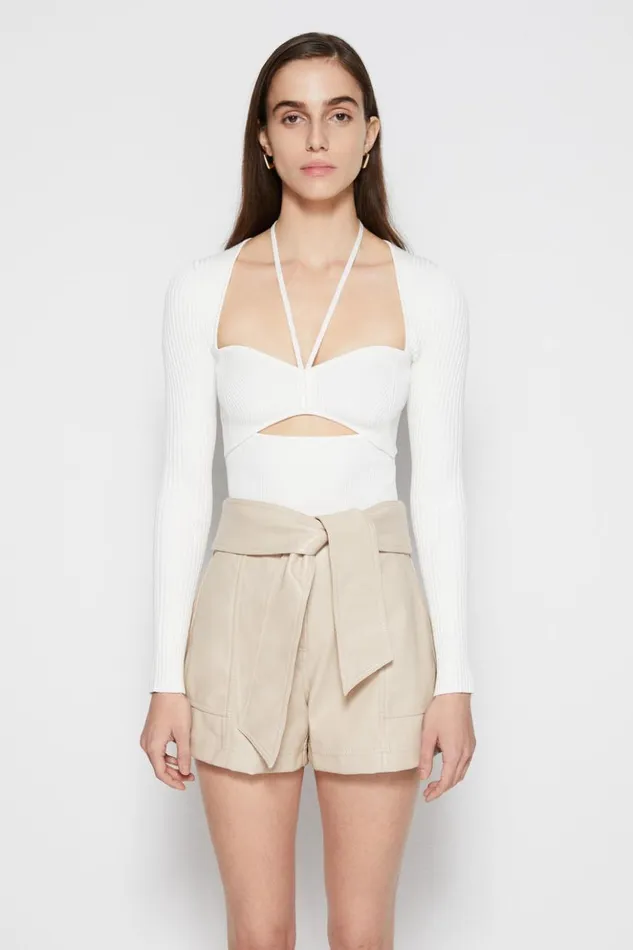 Women Signature Mari Short Egret Jonathan Simkhai Pants and Bottoms