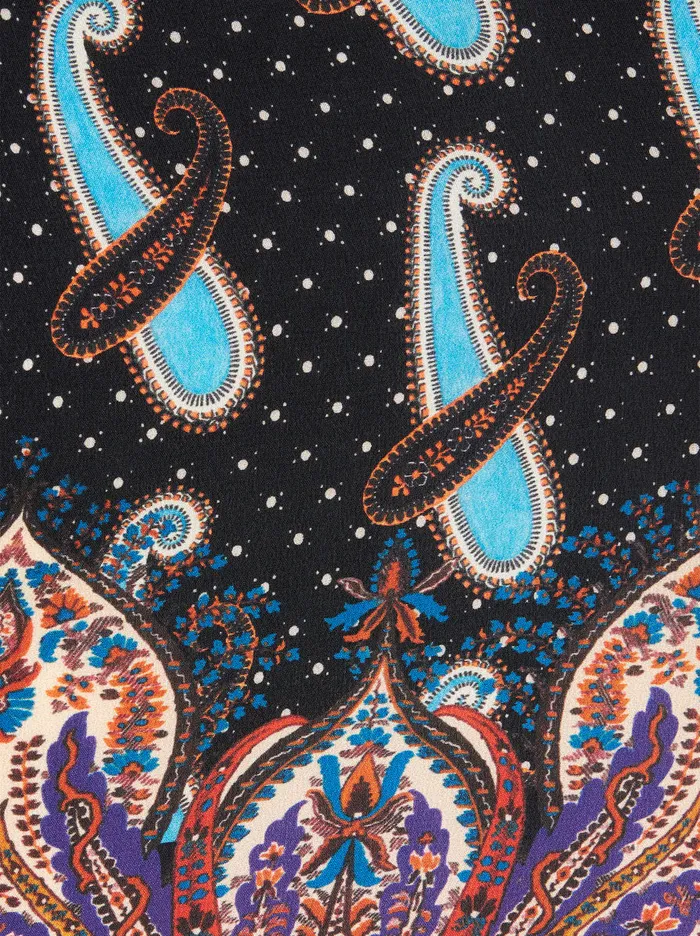 Women Silk Crpe De Chine Midi Dress Etro Dresses