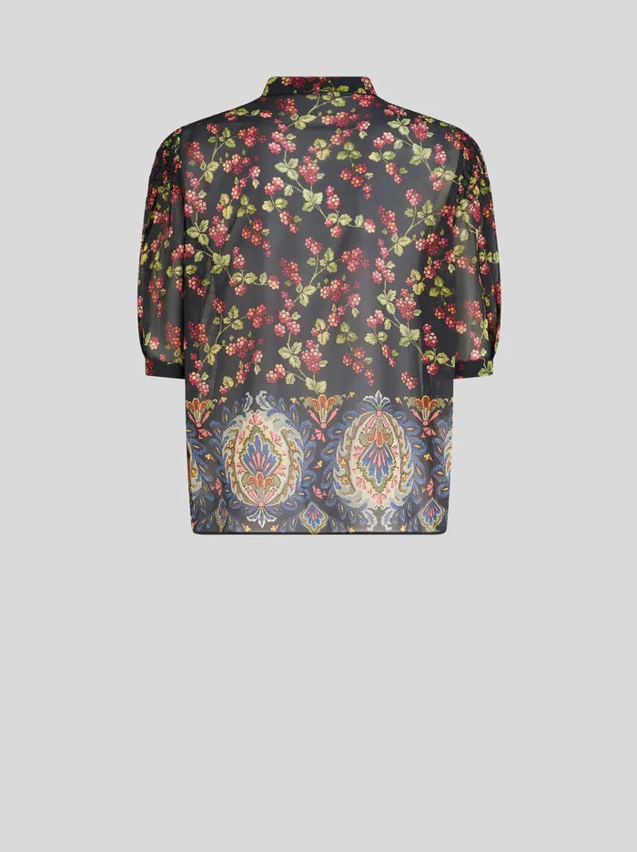 Women Silk Shirt With Ribbon At Neck Etro Shirts And Blouses