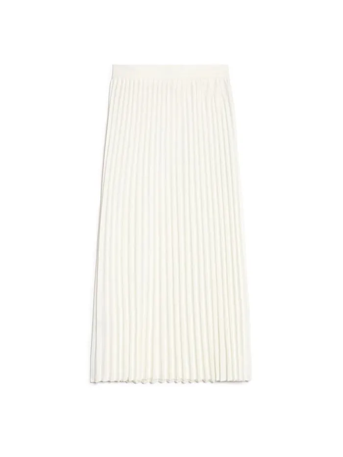 Women Sister Jane Bottoms DREAM Carolina Pleated Midi Skirt Pearled Ivory