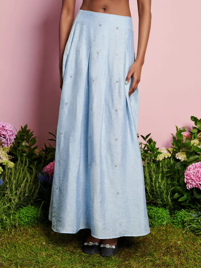 Women Sister Jane Bottoms DREAM Honey Jewel Pleated Skirt Cornflower Blue