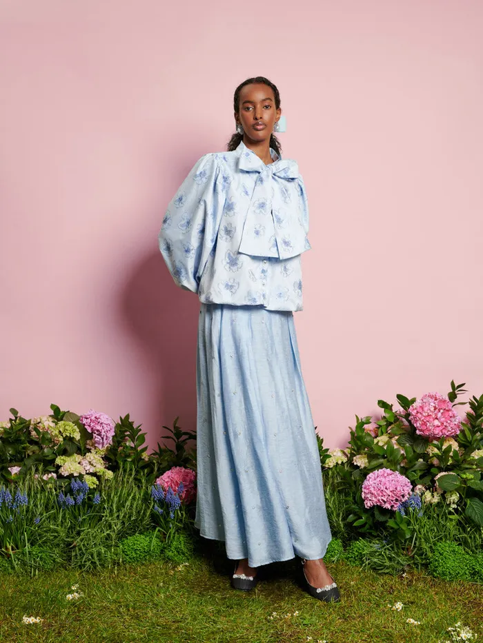 Women Sister Jane Bottoms DREAM Honey Jewel Pleated Skirt Cornflower Blue