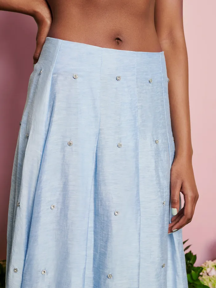 Women Sister Jane Bottoms DREAM Honey Jewel Pleated Skirt Cornflower Blue