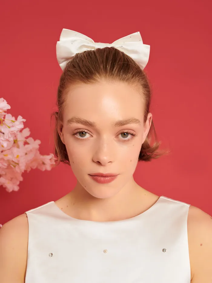 Women Sister Jane DREAM Evermore Embellished Hair Bow Pearled Ivory