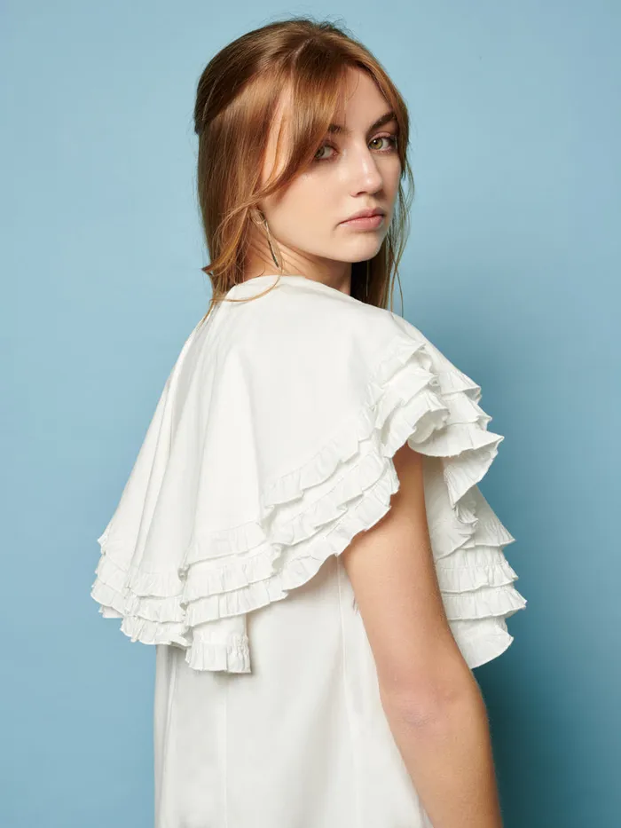 Women Sister Jane Dresses Collie Lace Trim Mini Dress Pearled Ivory