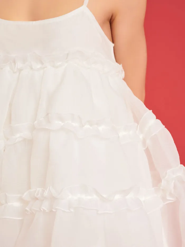 Women Sister Jane Dresses DREAM Breeze Organza Mini Dress True White