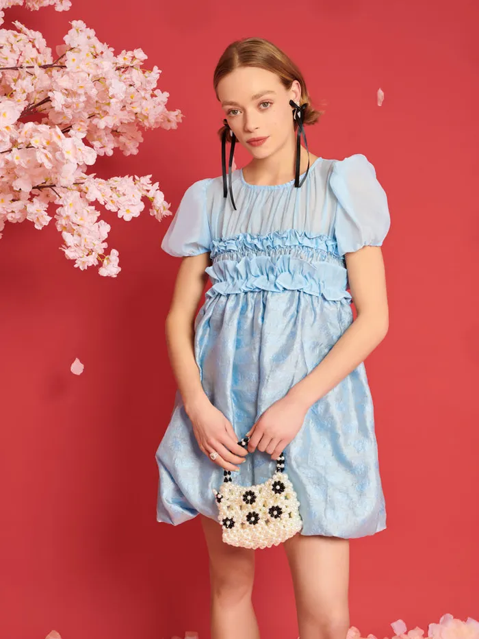 Women Sister Jane Dresses DREAM Brooke Organza Mini Dress Pale Blue