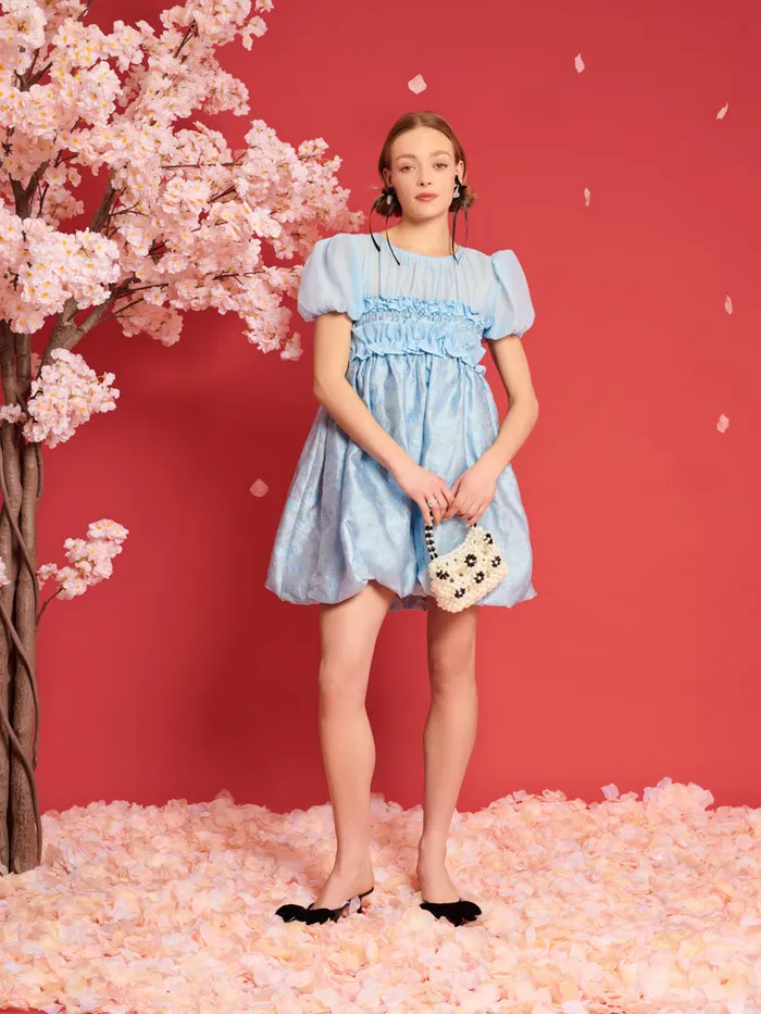Women Sister Jane Dresses DREAM Brooke Organza Mini Dress Pale Blue