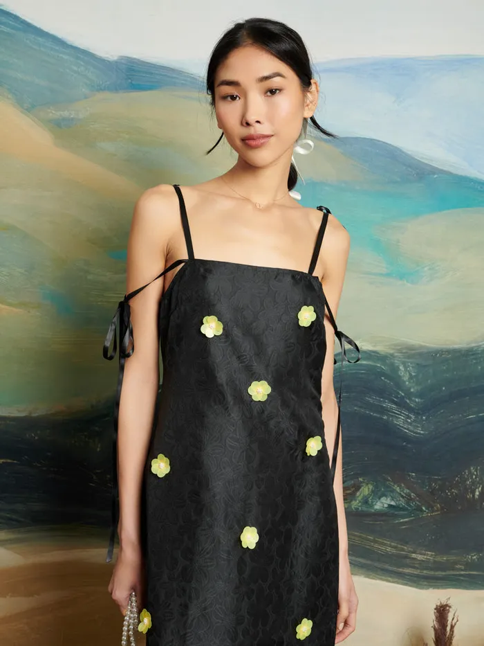 Women Sister Jane Dresses DREAM Fanciful Flower Midi Dress Coal Black
