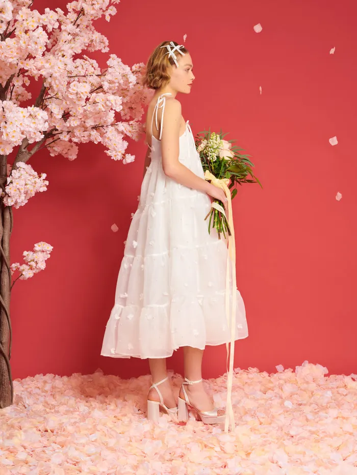 Women Sister Jane Dresses DREAM Pixie Petal Midi Dress True White