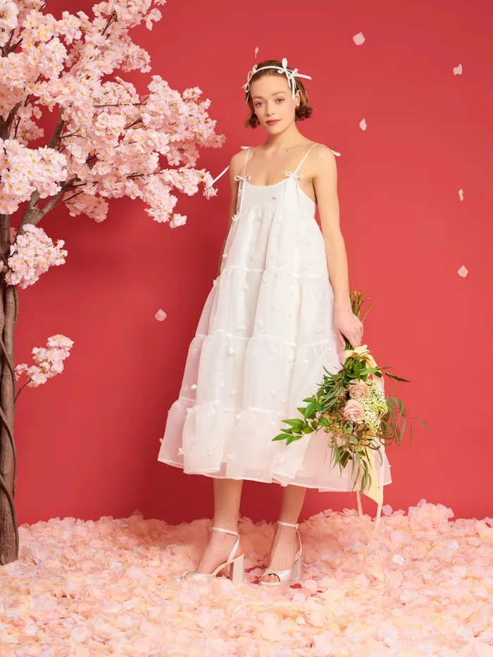 Women Sister Jane Dresses DREAM Pixie Petal Midi Dress True White