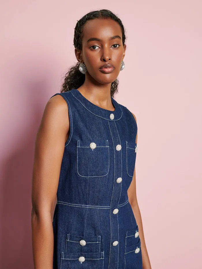 Women Sister Jane Dresses DREAM Rosie Denim Mini Dress Raw Denim