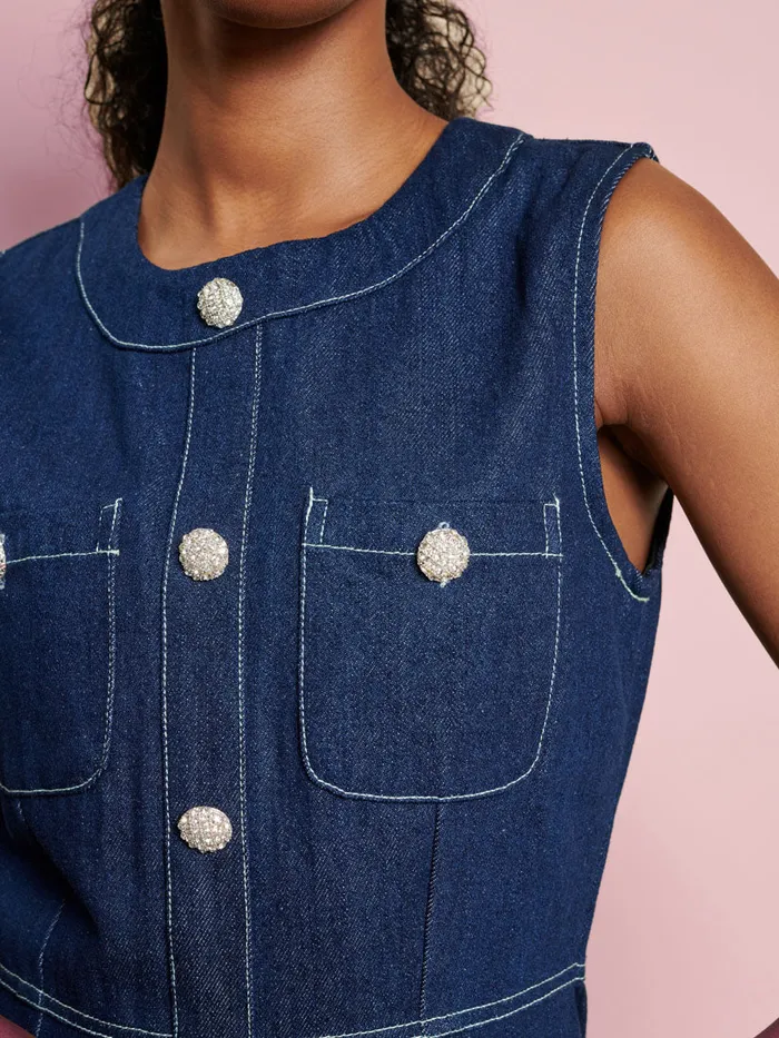 Women Sister Jane Dresses DREAM Rosie Denim Mini Dress Raw Denim
