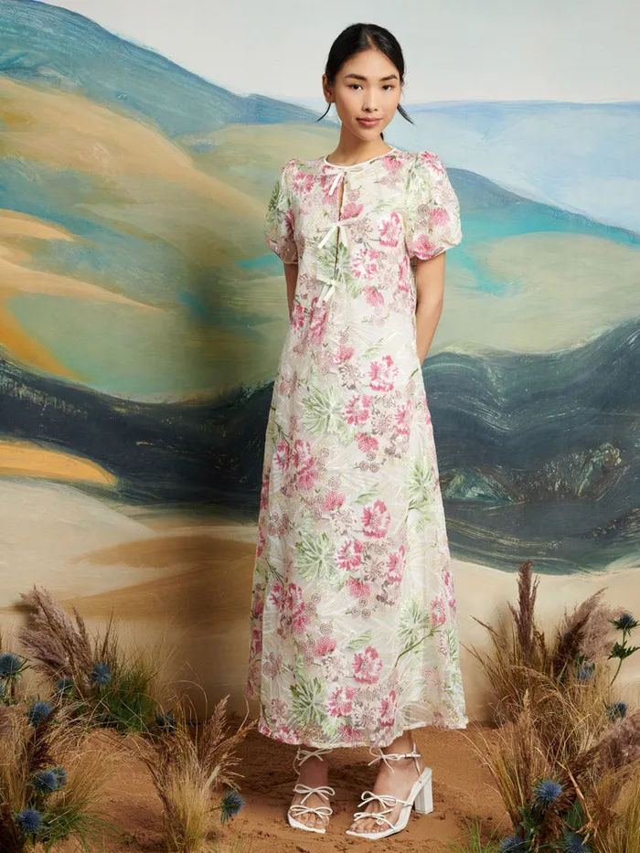 Women Sister Jane Dresses DREAM Wild Sequin Midi Dress White Green Fushia