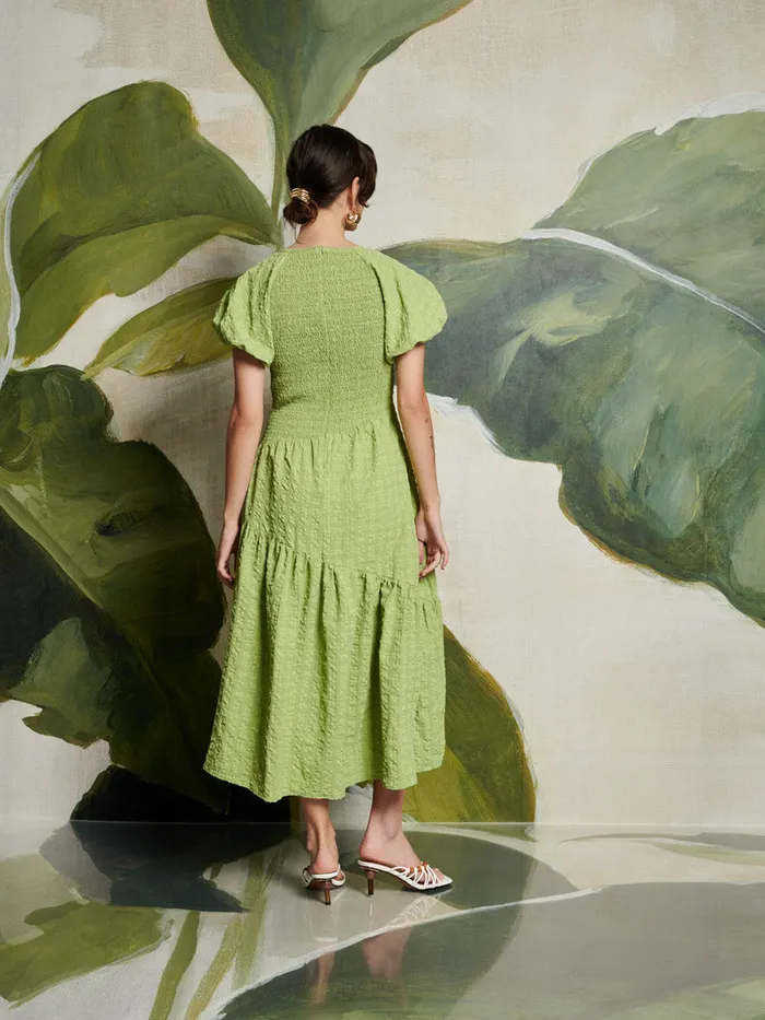 Women Sister Jane Dresses Ghospell Lia Asymmetric Midi Dress Bright Green