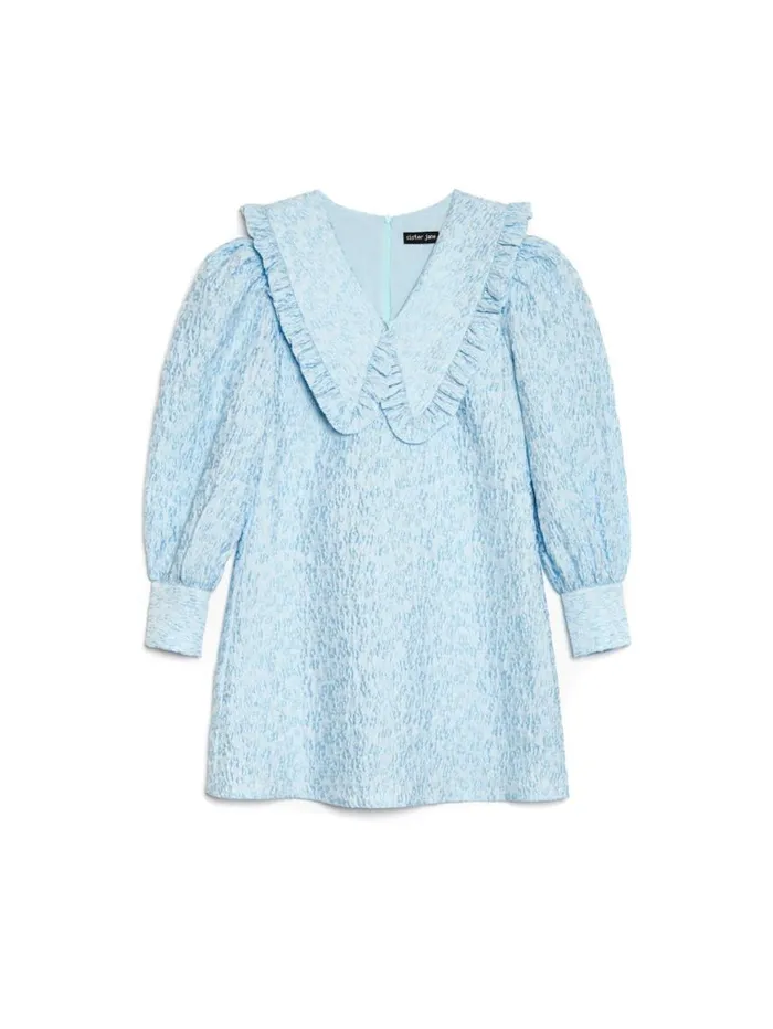 Women Sister Jane Dresses Keepsake Jacquard Mini Dress Pastel Blue