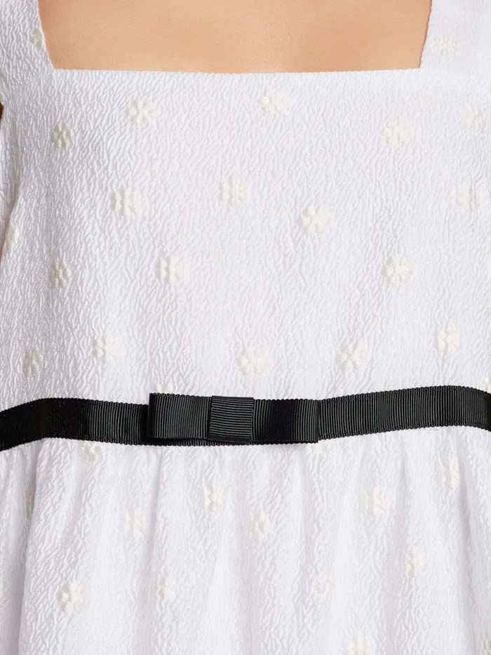 Women Sister Jane Dresses Meadow Jacquard Midi Dress Snow White