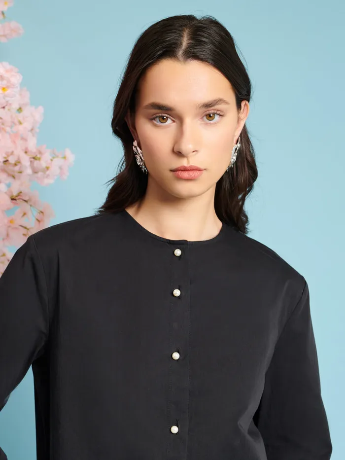 Women Sister Jane Tops Ara Collar Blouse Coal Black