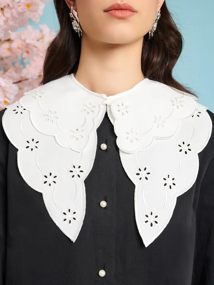 Women Sister Jane Tops Ara Collar Blouse Coal Black