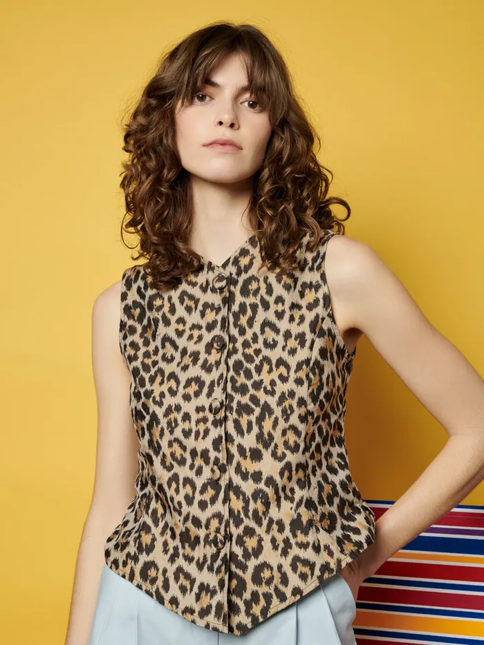 Women Sister Jane Tops Ghospell Patty Leopard Top Brown Leopard