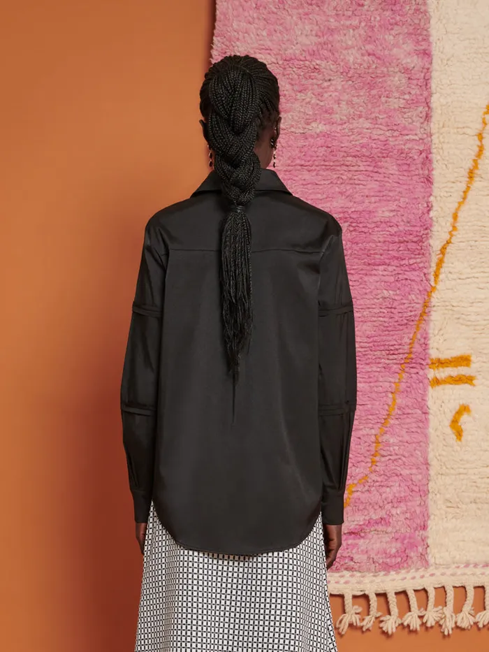Women Sister Jane Tops Ghospell Ruth Panelled Shirt Coal Black