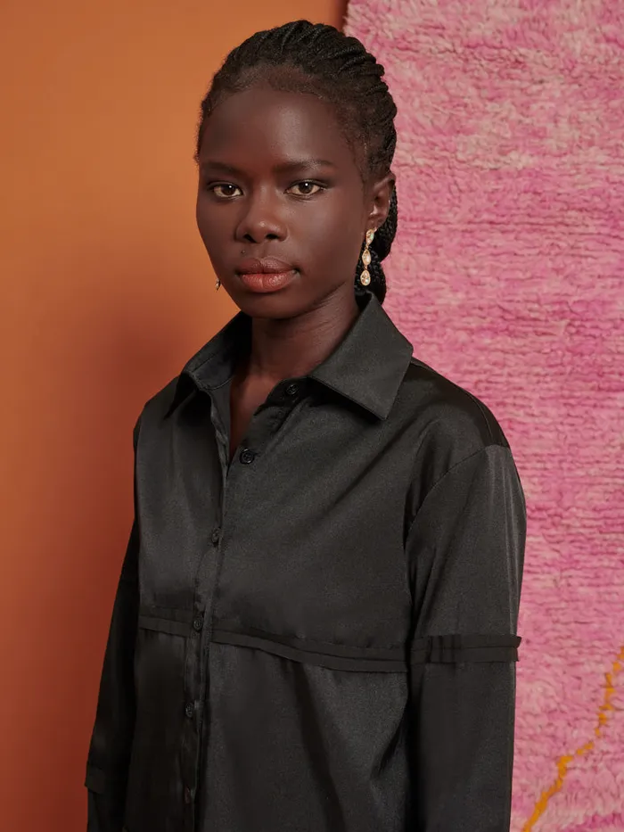 Women Sister Jane Tops Ghospell Ruth Panelled Shirt Coal Black