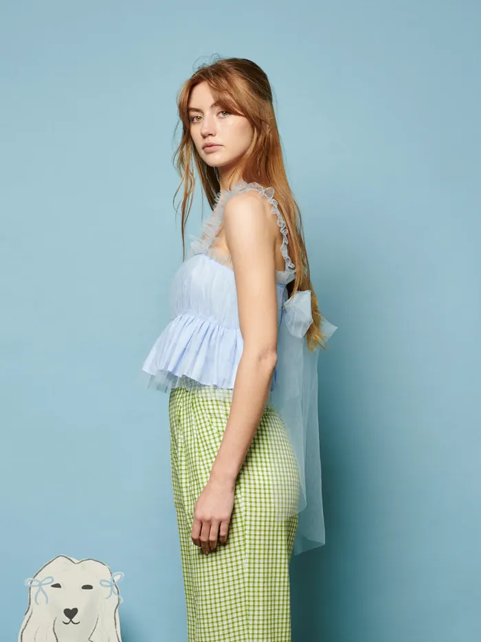 Women Sister Jane Tops Lexi Tulle Cami Top Baby Blue