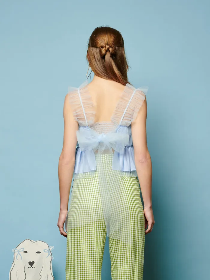 Women Sister Jane Tops Lexi Tulle Cami Top Baby Blue