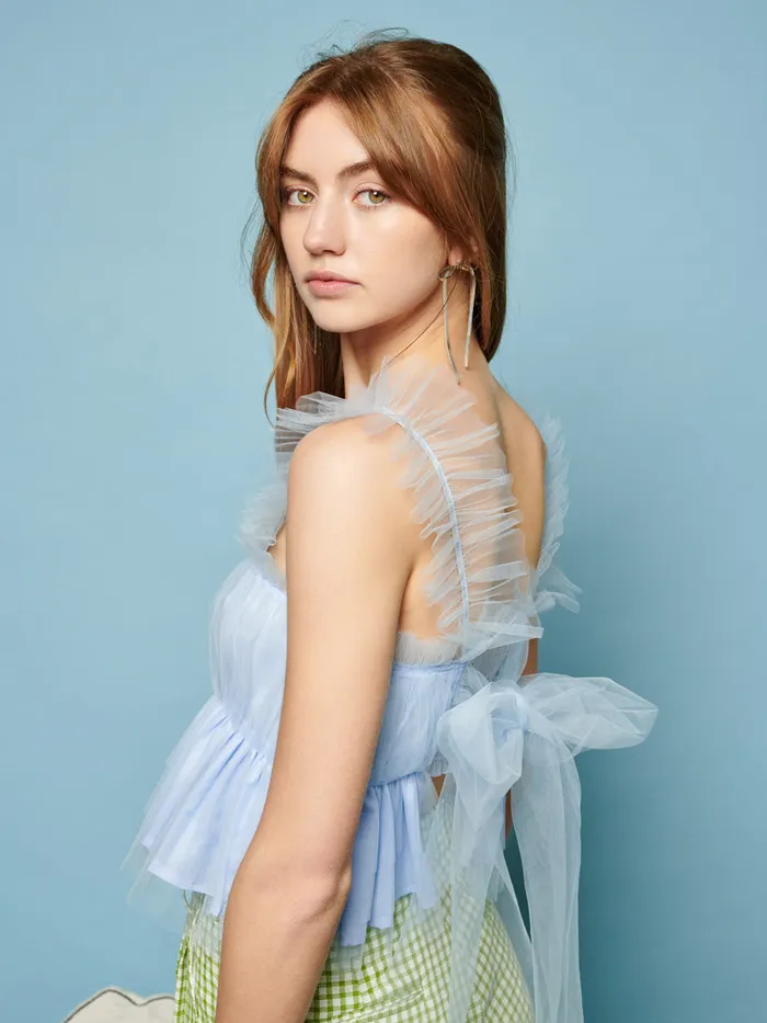 Women Sister Jane Tops Lexi Tulle Cami Top Baby Blue