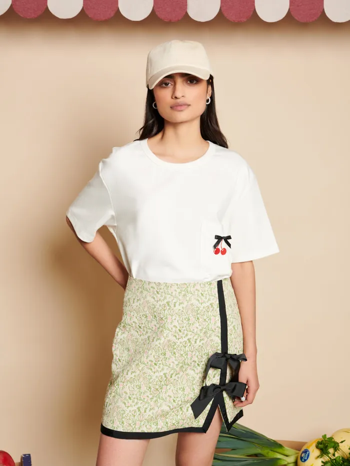 Women Sister Jane Tops Rory Cherry Embroidery Shirt Snow White