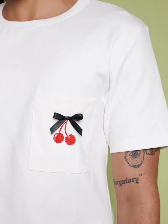 Women Sister Jane Tops Rory Cherry Embroidery Shirt Snow White