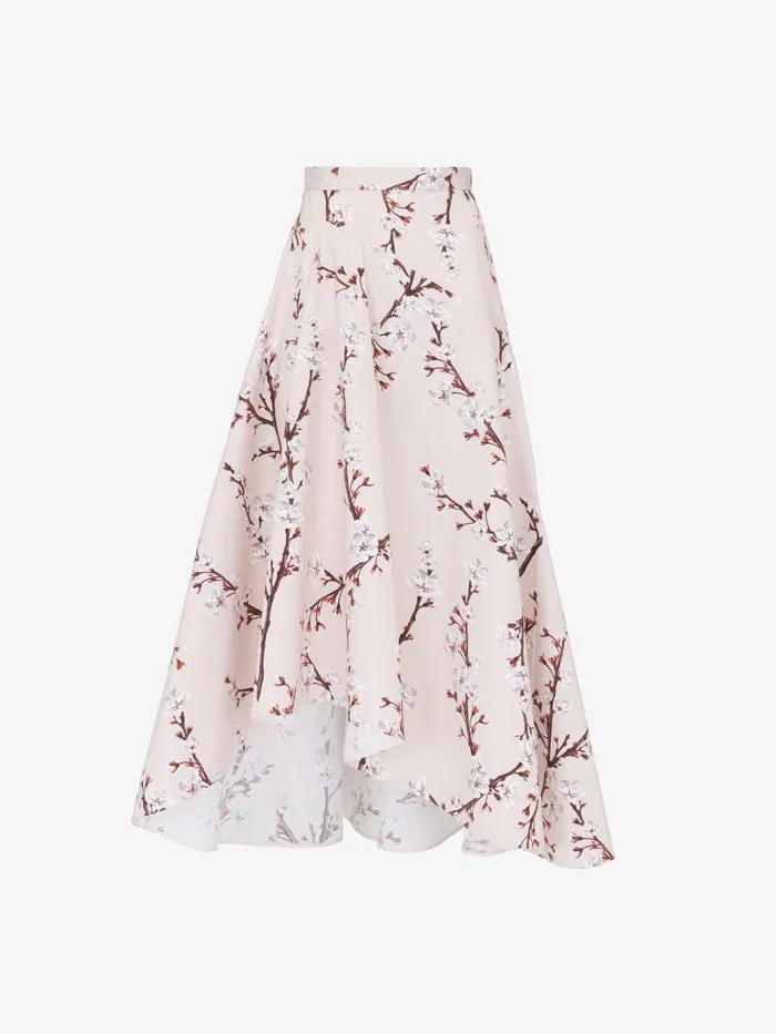Women Skirts Alexander McQueen Blossom Asymmetric Midi Skirt Pink