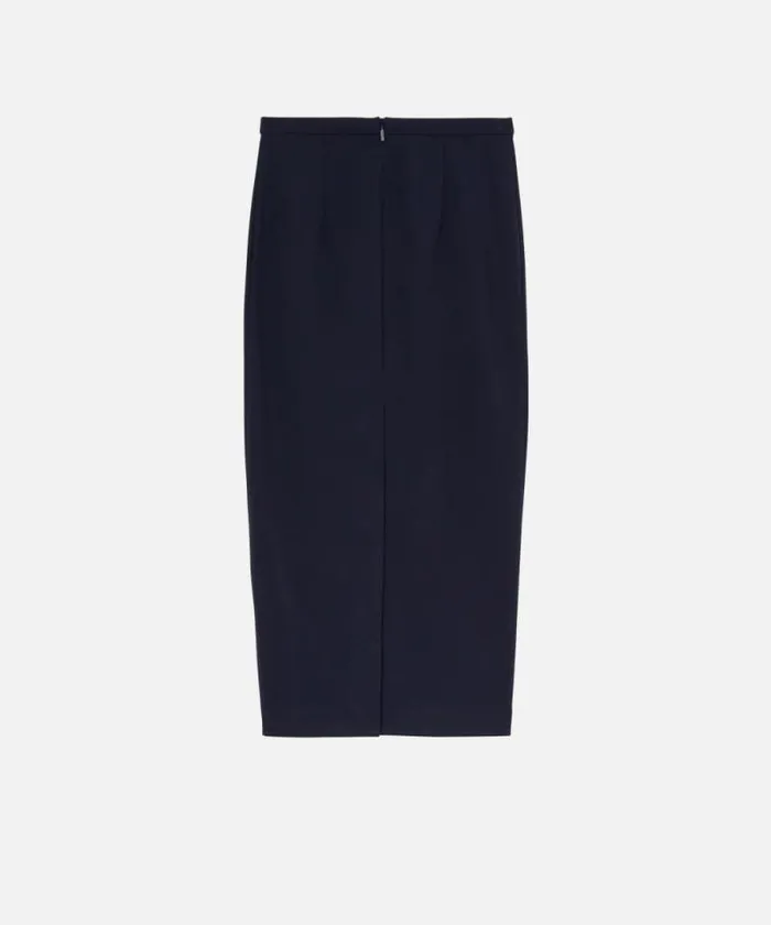 Women Skirts Pinko Long Pencil Skirt With Slit Total Eclipse Blue Women Skirts Pinko Long Pencil Skirt With Slit Total Eclipse Blue