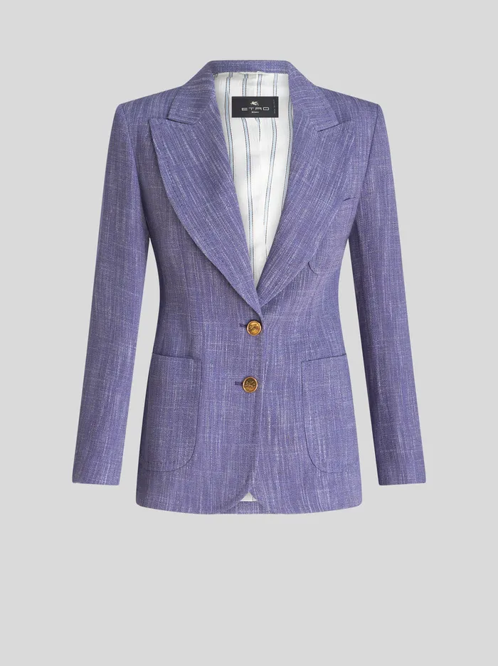 Women Slub Fabric Jacket Etro Jackets