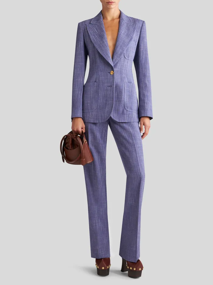 Women Slub Fabric Jacket Etro Jackets