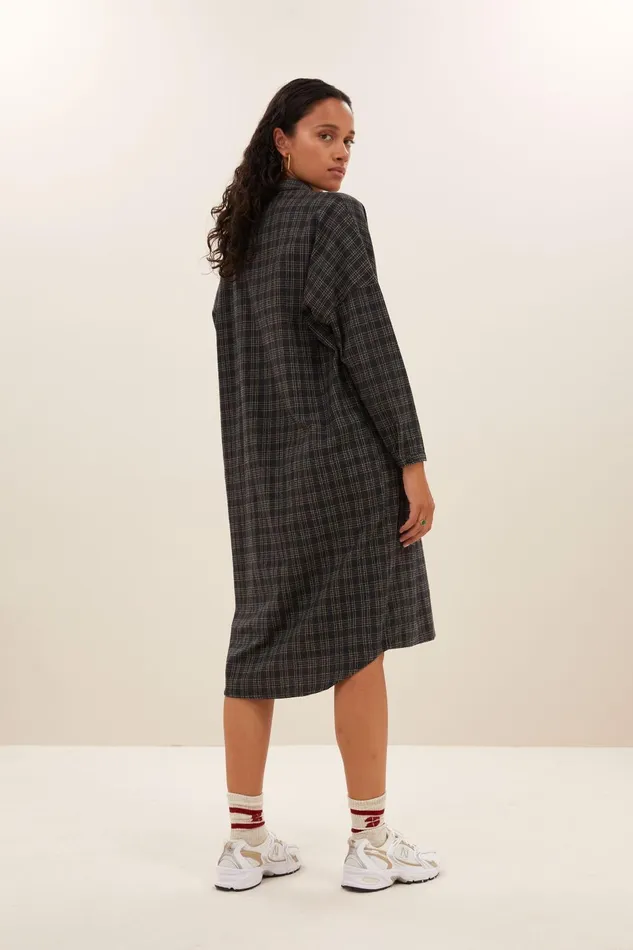 Women Small Check Dress Caramel Bybar Dresses Women Small Check Dress Caramel Bybar Dresses