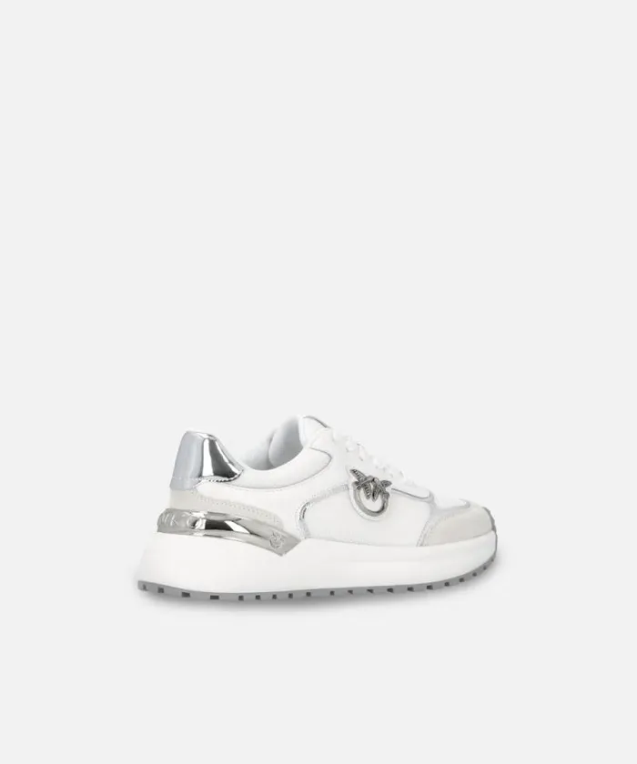 Women Sneakers Pinko Sneakers With Logo And Mirrorfinish Details Whitesilver Women Sneakers Pinko Sneakers With Logo And Mirrorfinish Details Whitesilver