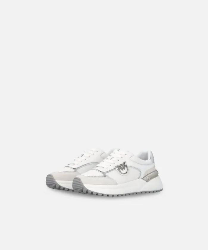 Women Sneakers Pinko Sneakers With Logo And Mirrorfinish Details Whitesilver Women Sneakers Pinko Sneakers With Logo And Mirrorfinish Details Whitesilver