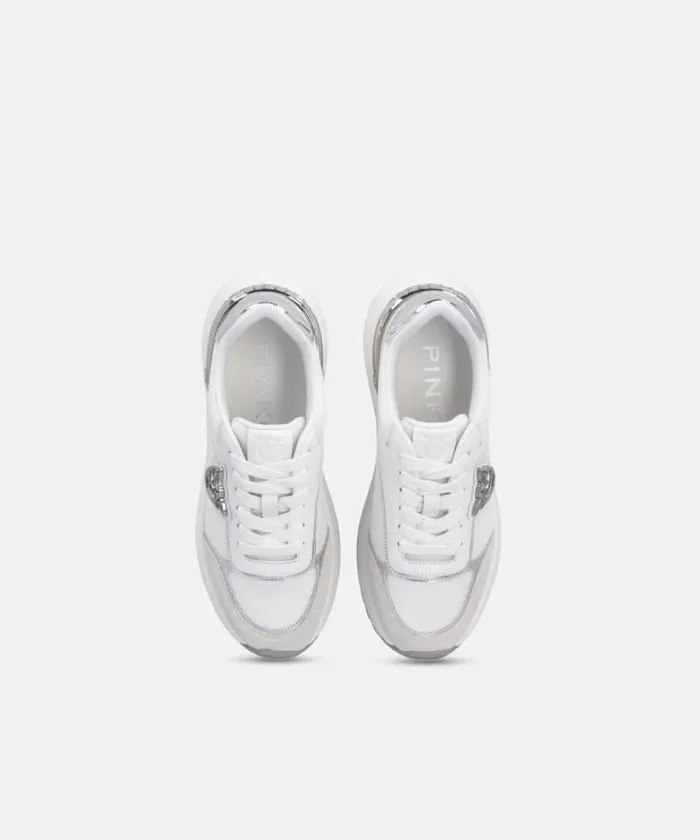 Women Sneakers Pinko Sneakers With Logo And Mirrorfinish Details Whitesilver Women Sneakers Pinko Sneakers With Logo And Mirrorfinish Details Whitesilver